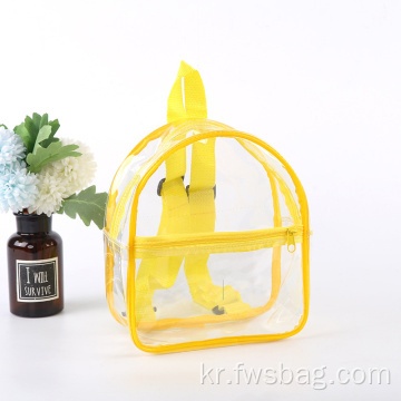 2022 Custom Fashion Small Function Simple See that the Kids School Bag Custom Logo 방수 어린이 PVC Clear Backpack